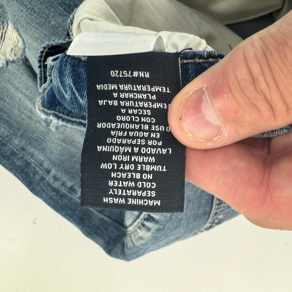 BKE Jake Straight Jeans Mens 33x34 Blue‎ Distressed Ripped Denim Stretch Pants
